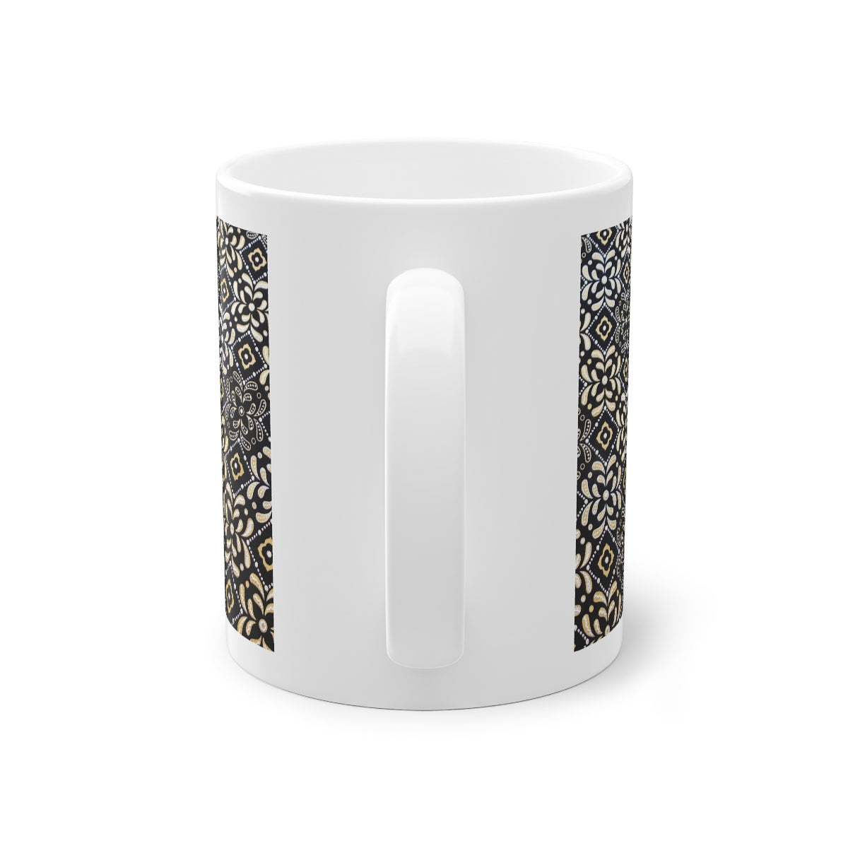 Black Floral Standard Mug, 11oz