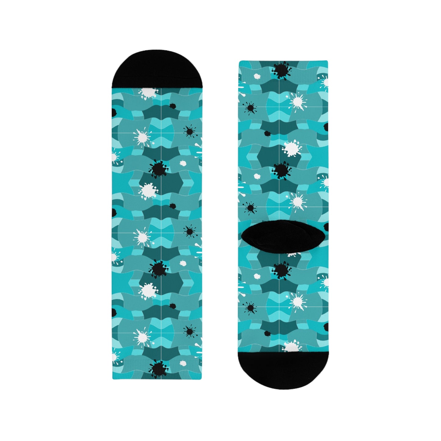 Blue Sublimation Crew Socks