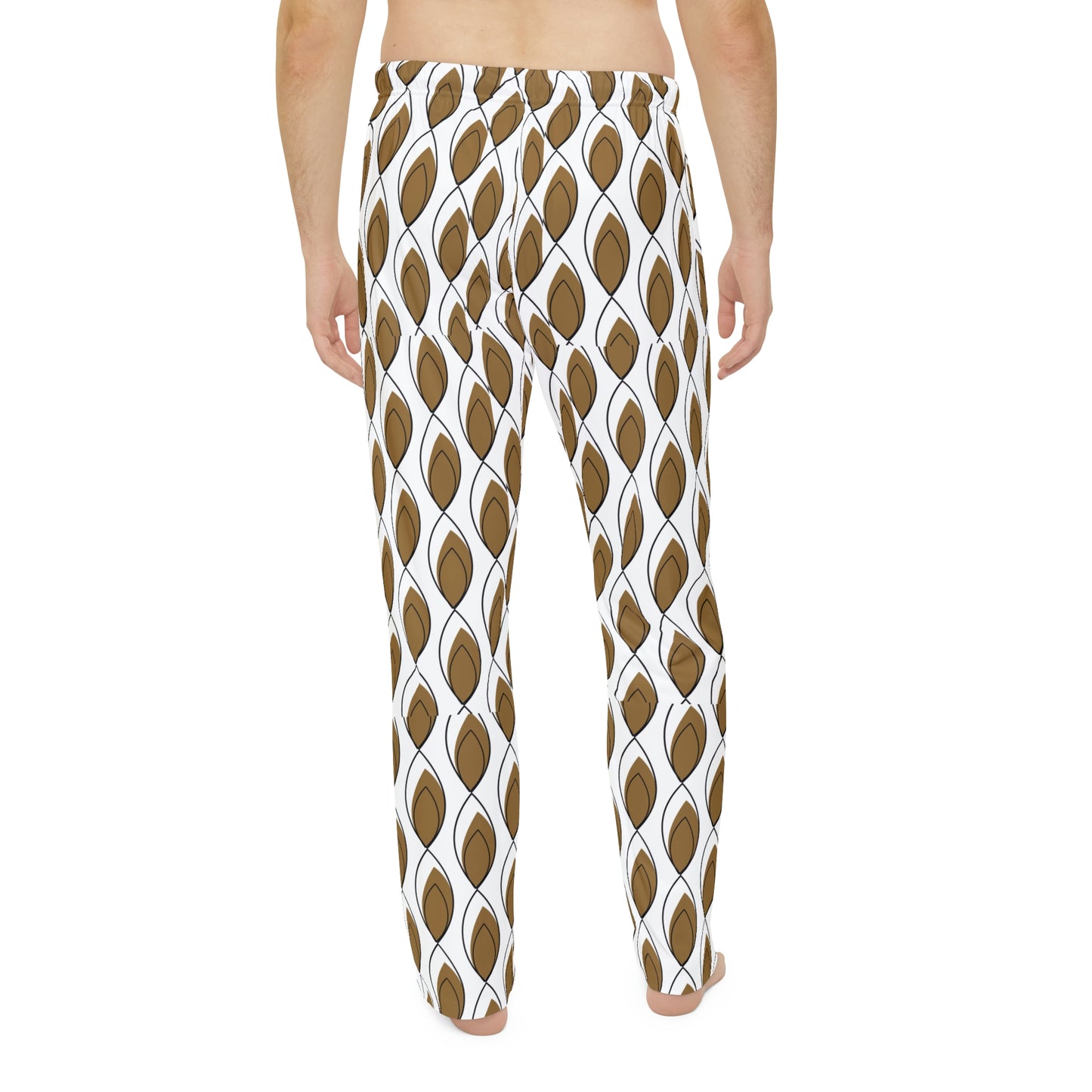 Brown White Men's Pajama Pants