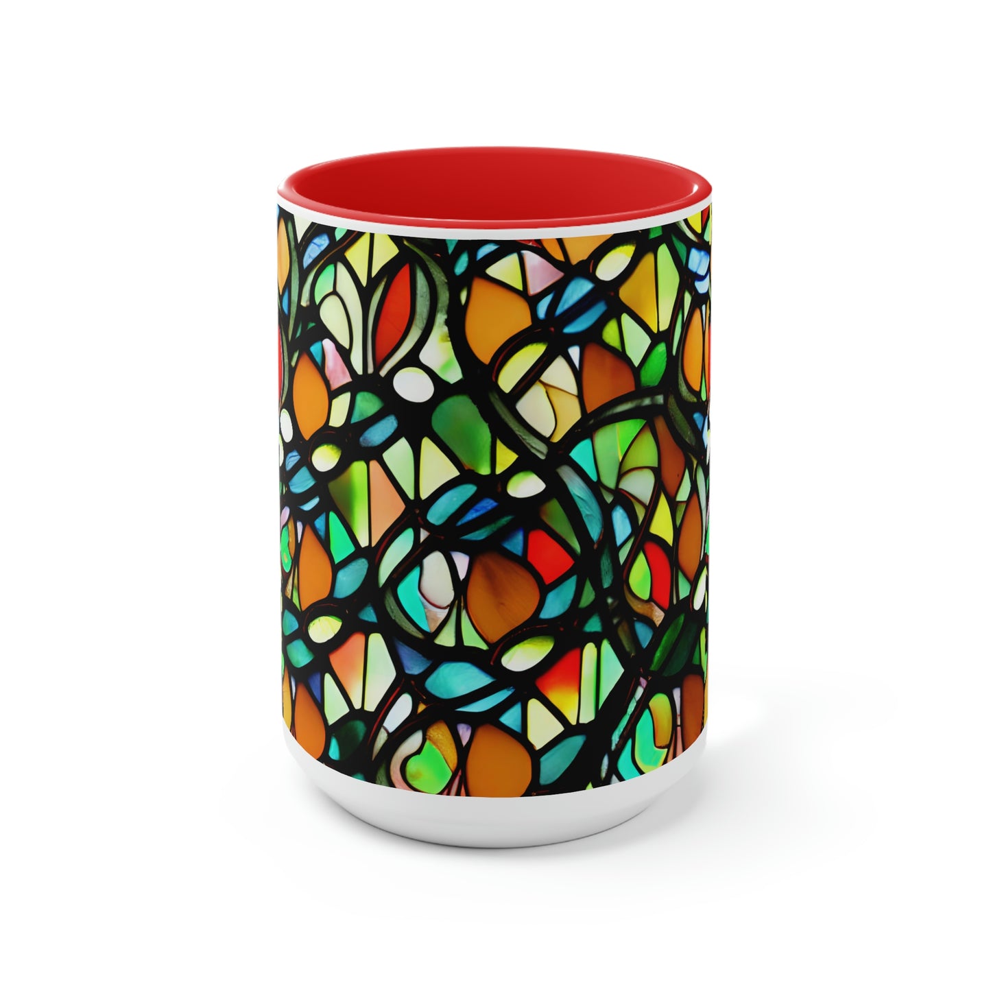 Mosaic Two-Tone Coffee Mugs, 15oz