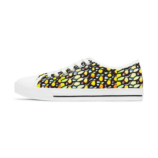 Mosaic Yellow Women's Low Top Sneakers