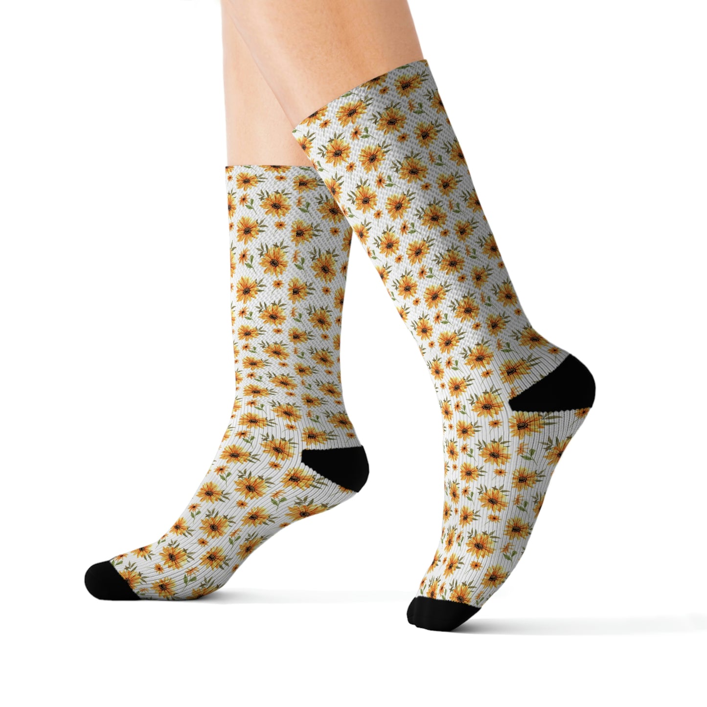 Yellow Daisy Sublimation Socks