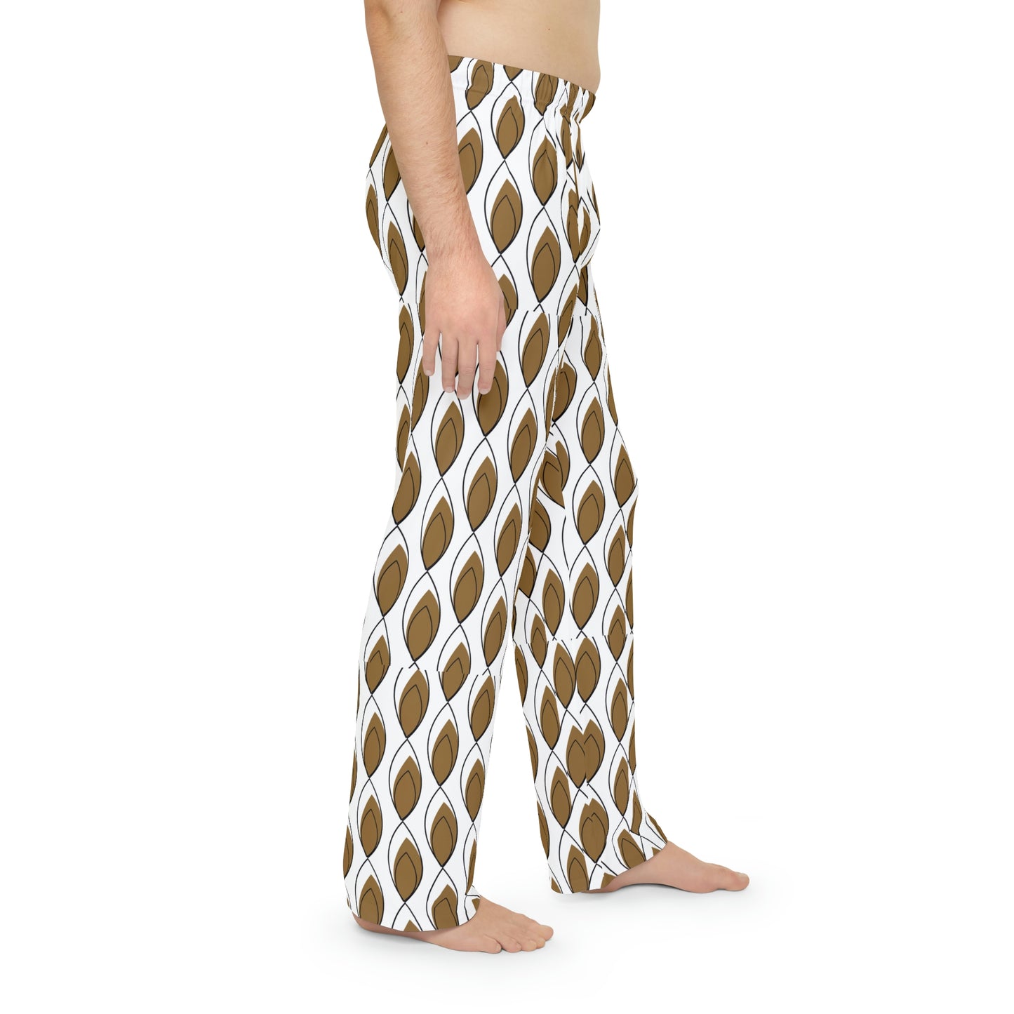 Brown White Men's Pajama Pants