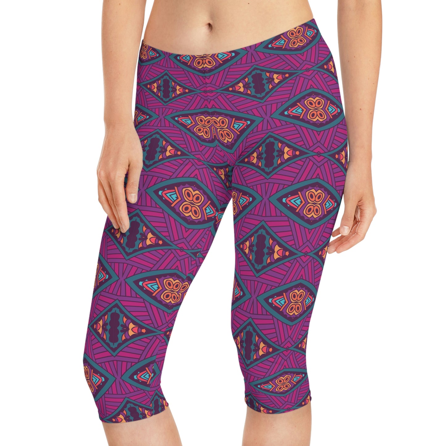 Mandala Purple Women's Capri Leggings