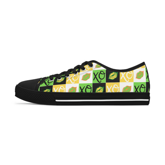 Hugs and Kisses Yellow Women's Low Top Sneakers