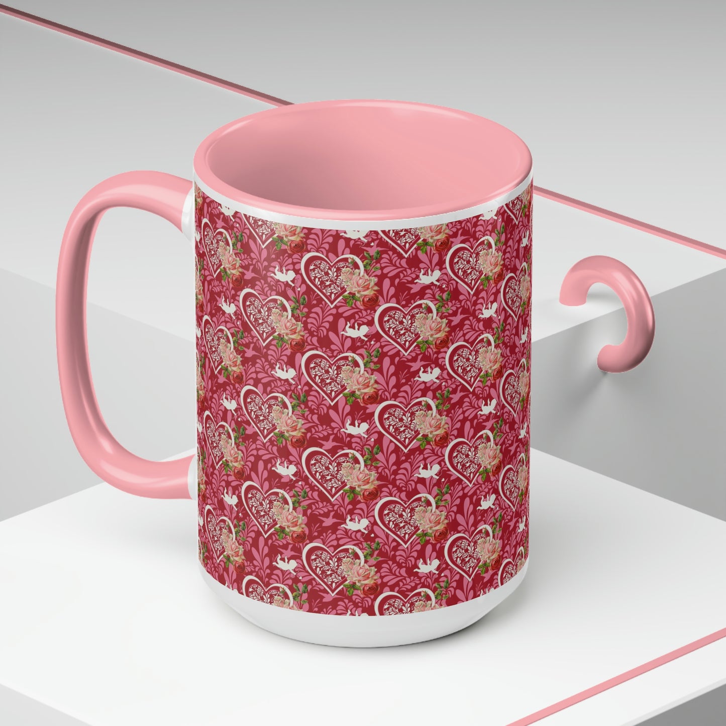 Valentine Two-Tone Coffee Mugs, 15oz