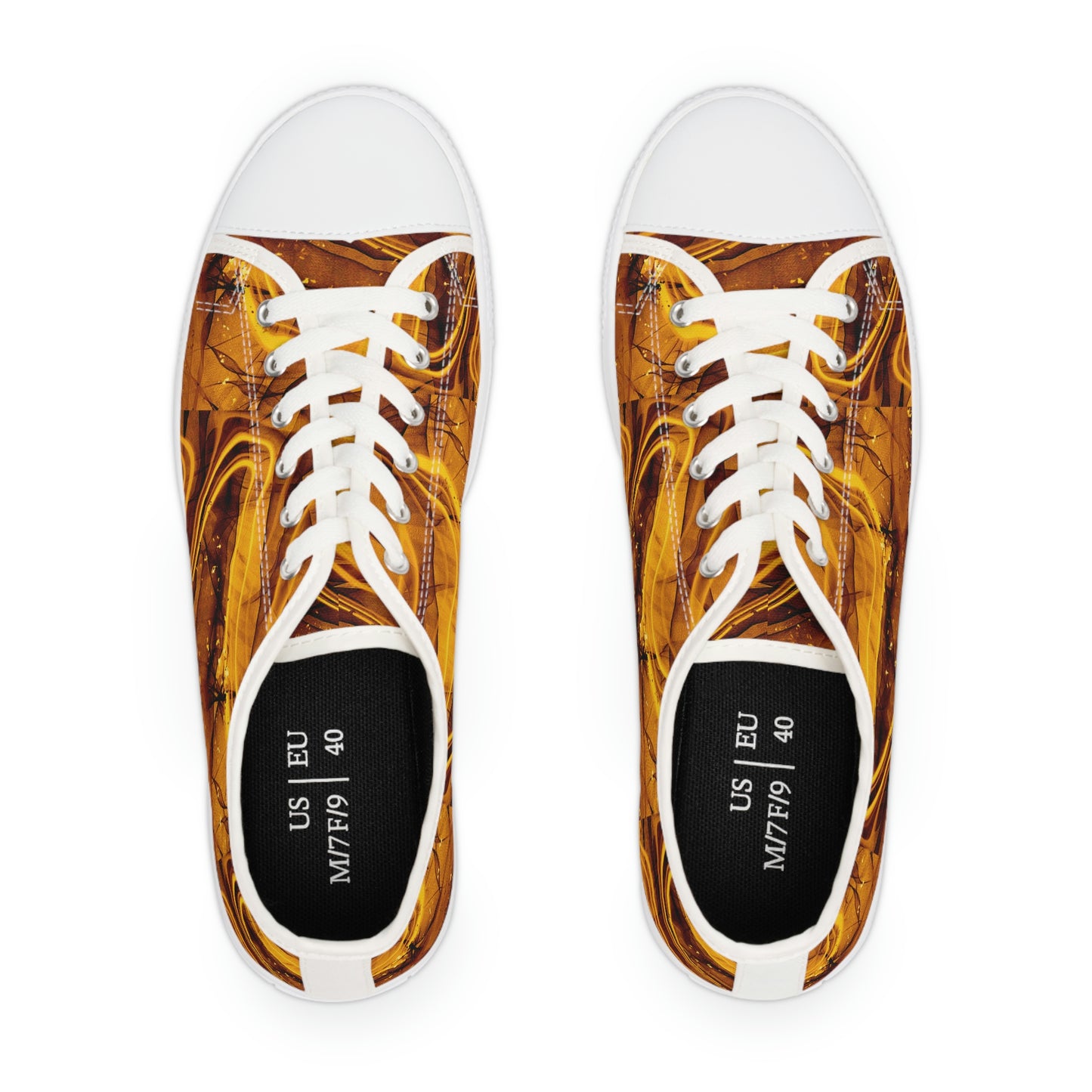 Marble Brown Women's Low Top Sneakers