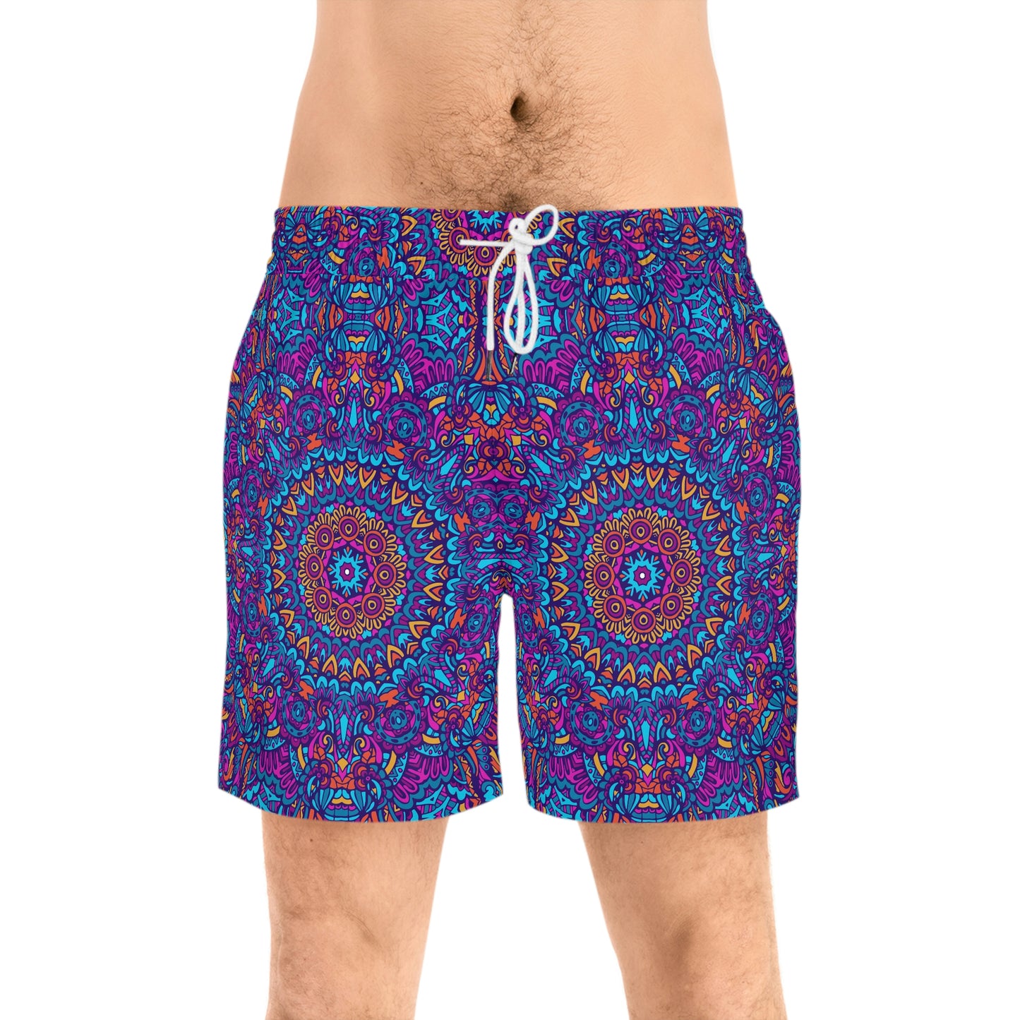 Mandala Blue Men's Mid-Length Swim Shorts