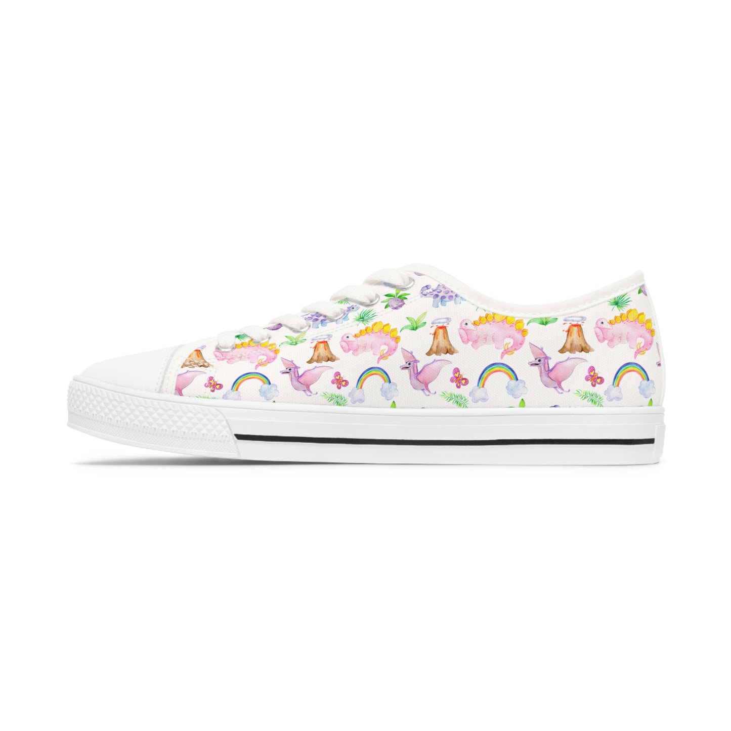 Dinosaur Pink Women's Low Top Sneakers