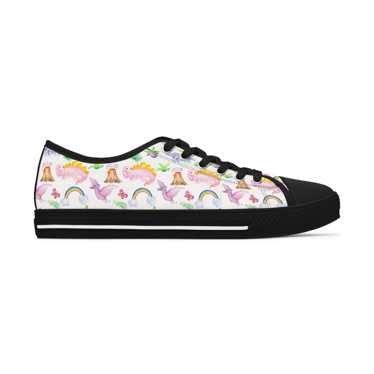 Dinosaur Pink Women's Low Top Sneakers