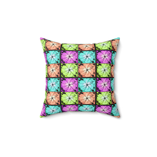 J1 Floral Spun Polyester Square Pillow