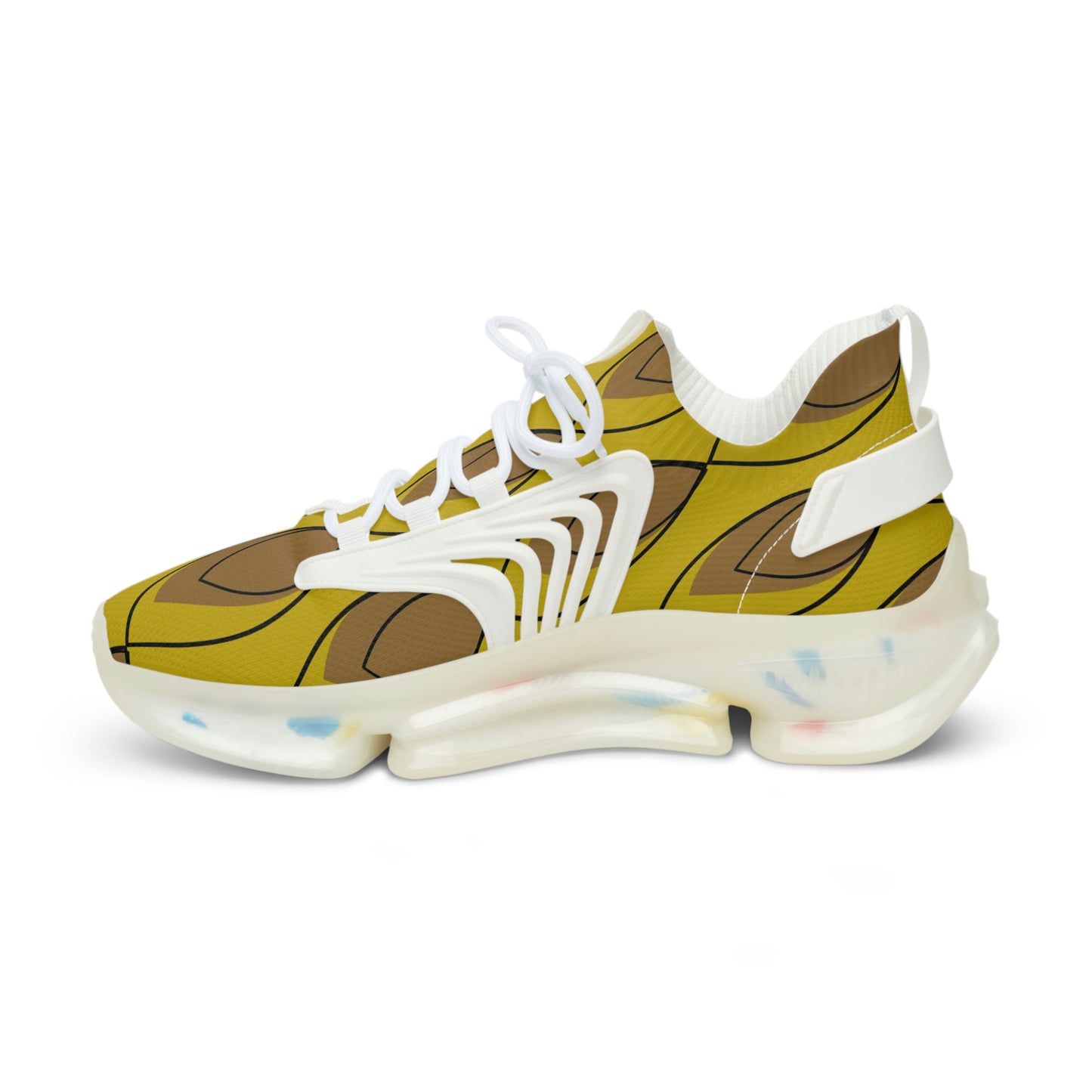 Yellow Brown Men's Mesh Sneakers