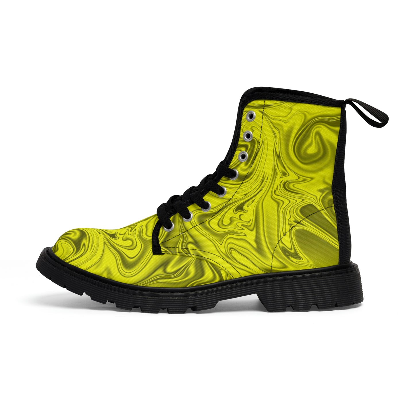 Marble Yellow Women's Canvas Boots