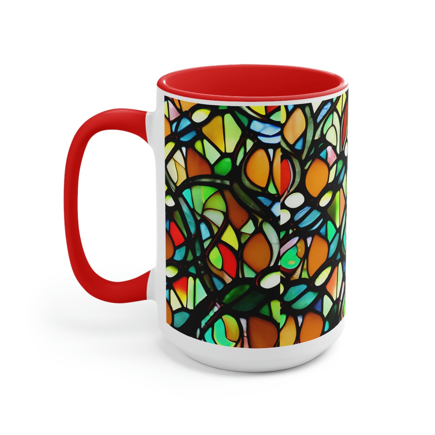 Mosaic Two-Tone Coffee Mugs, 15oz