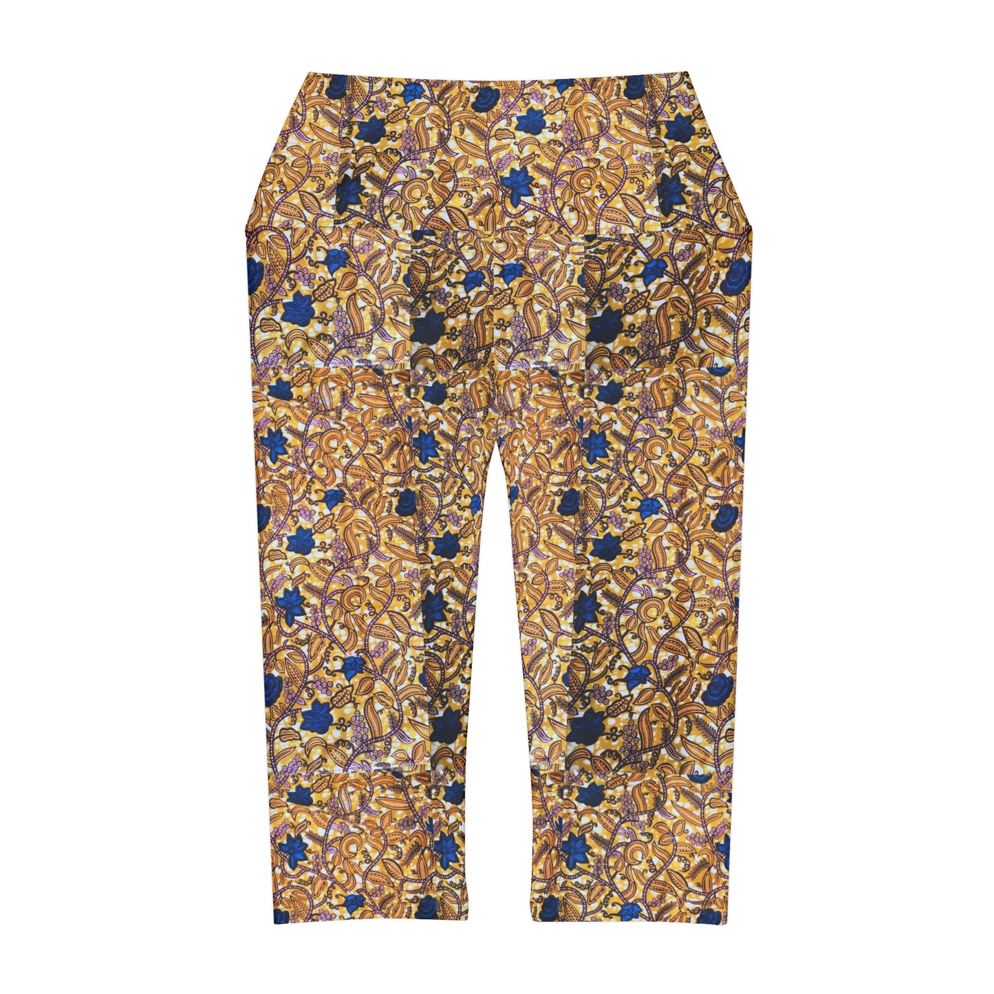 Flower African Yoga Capri Leggings