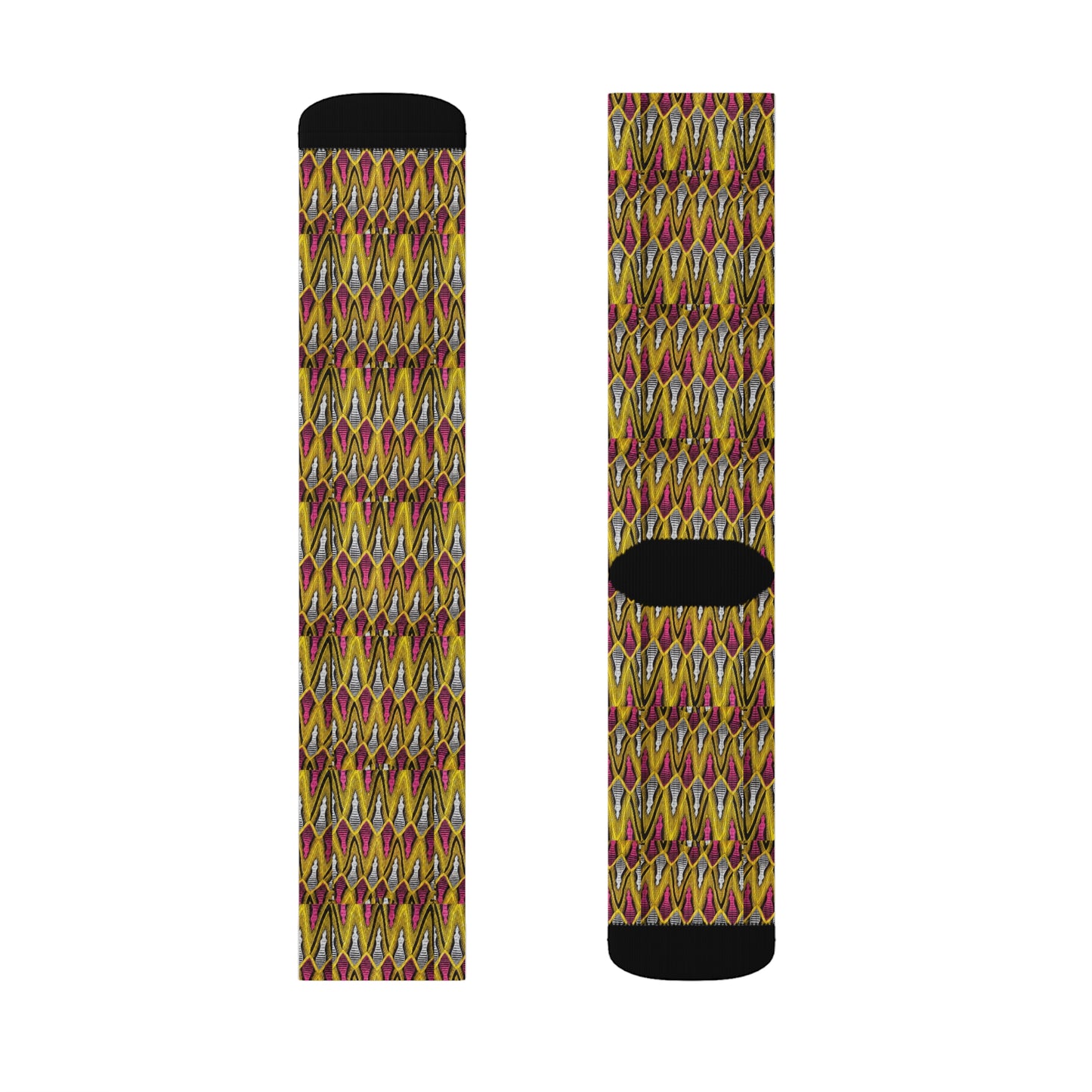 Yellow Pink African Sublimation Socks