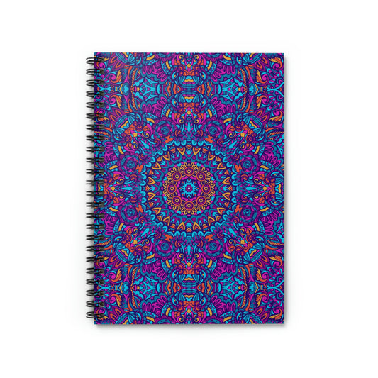 Mandala Blue Spiral Notebook - Ruled Line