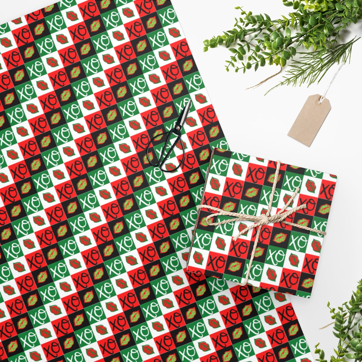 Hug and Kisses xmas Wrapping Paper