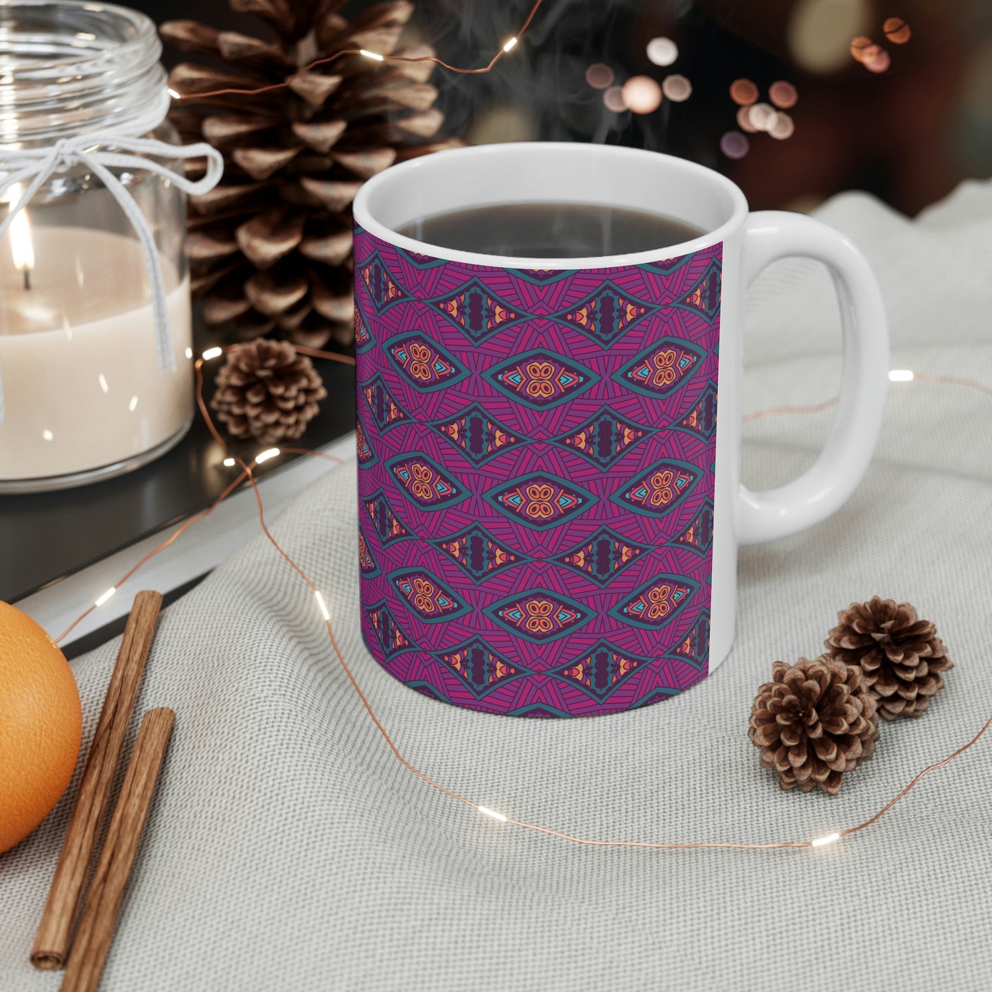 Purple Mandala Ceramic Mug 11oz