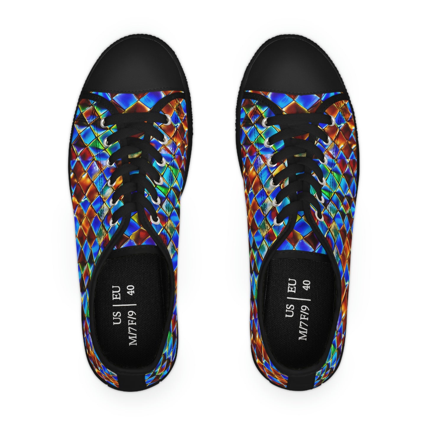 Mosaic Blue Women's Low Top Sneakers