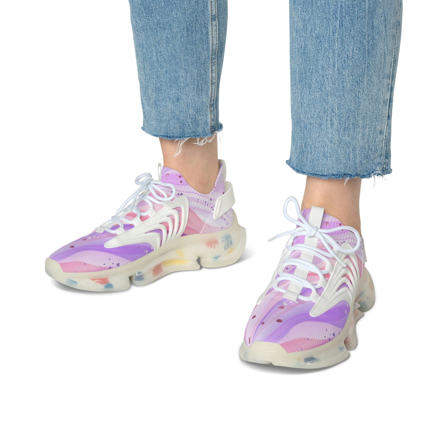 Glitter Pink Women's Mesh Sneakers