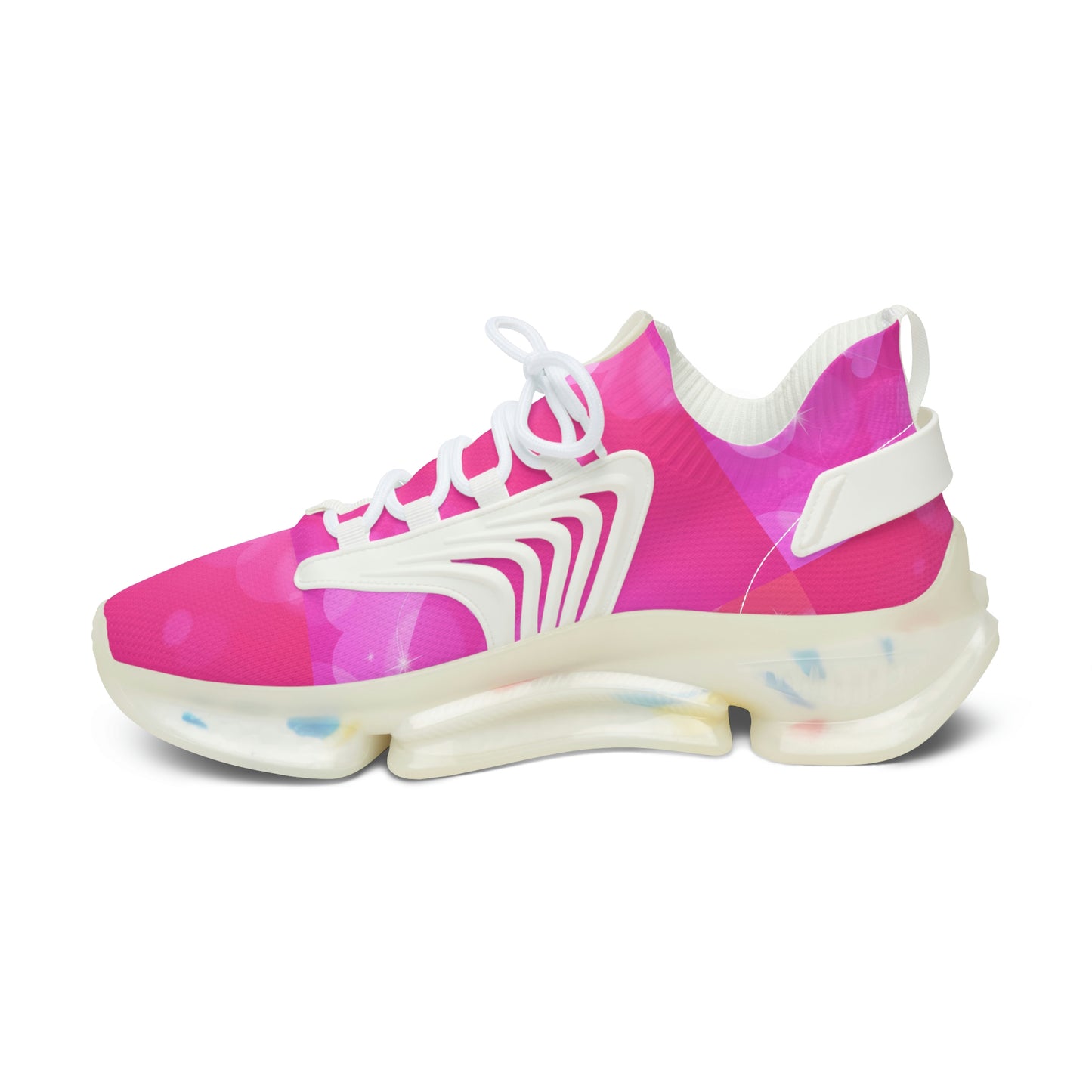 Pink Heart Women's Mesh Sneakers