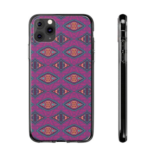 Purple Mandala Clear Silicone Phone Case