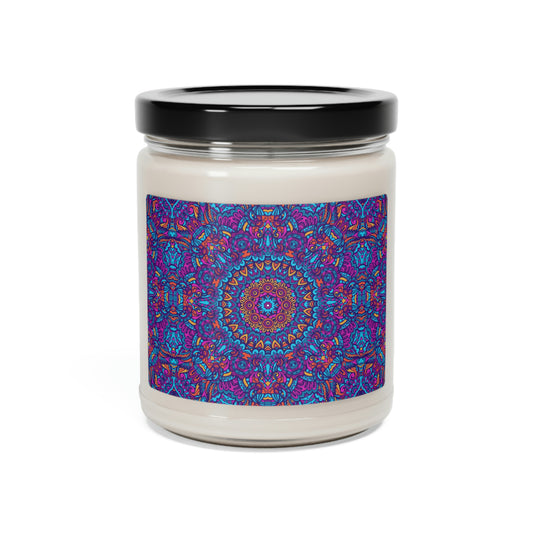 Blue Mandala Scented Soy Candle, 9oz