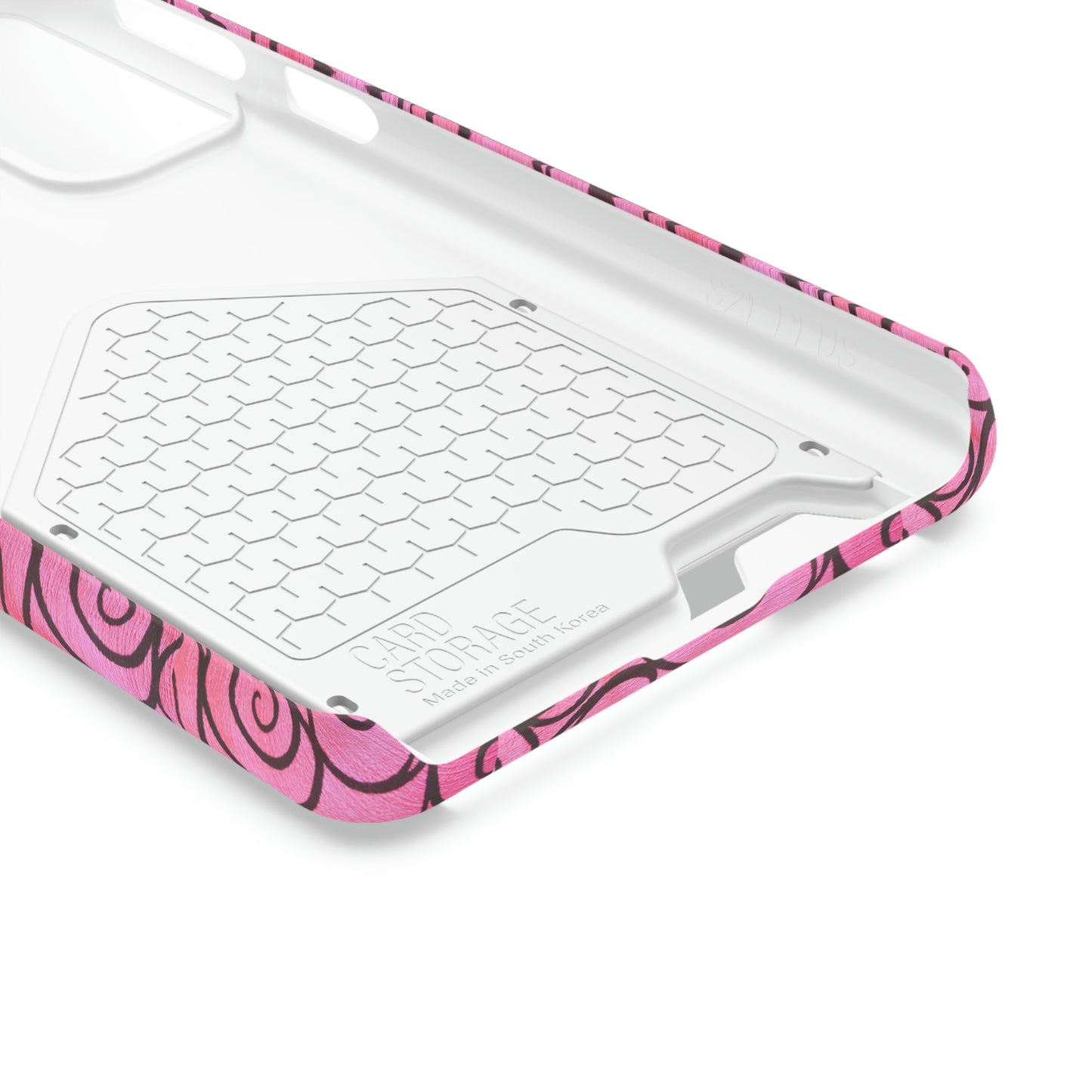 Pink Swirl Phone Case With Card Holder