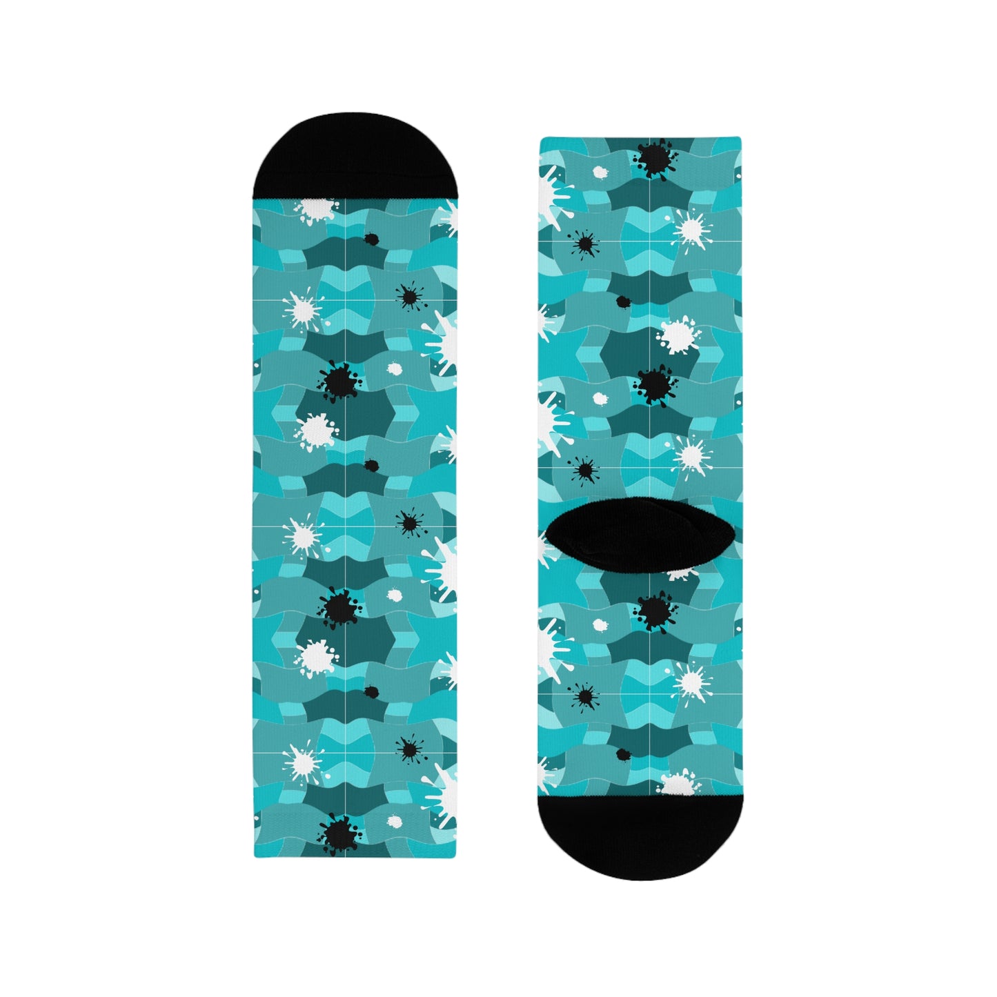 Blue Sublimation Crew Socks