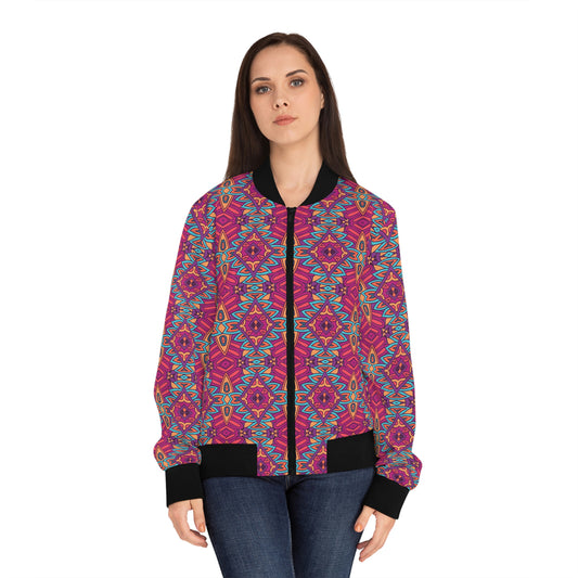 Mandala Pink Women's Bomber Jacket