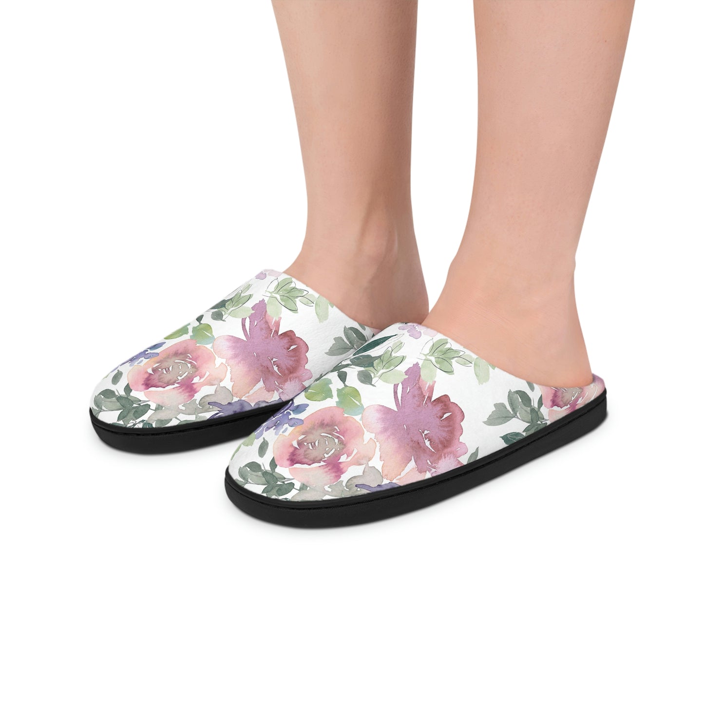 Purple Flower Women's Indoor Slippers