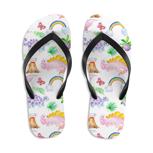 Dinosaur Pink Unisex Flip-Flops