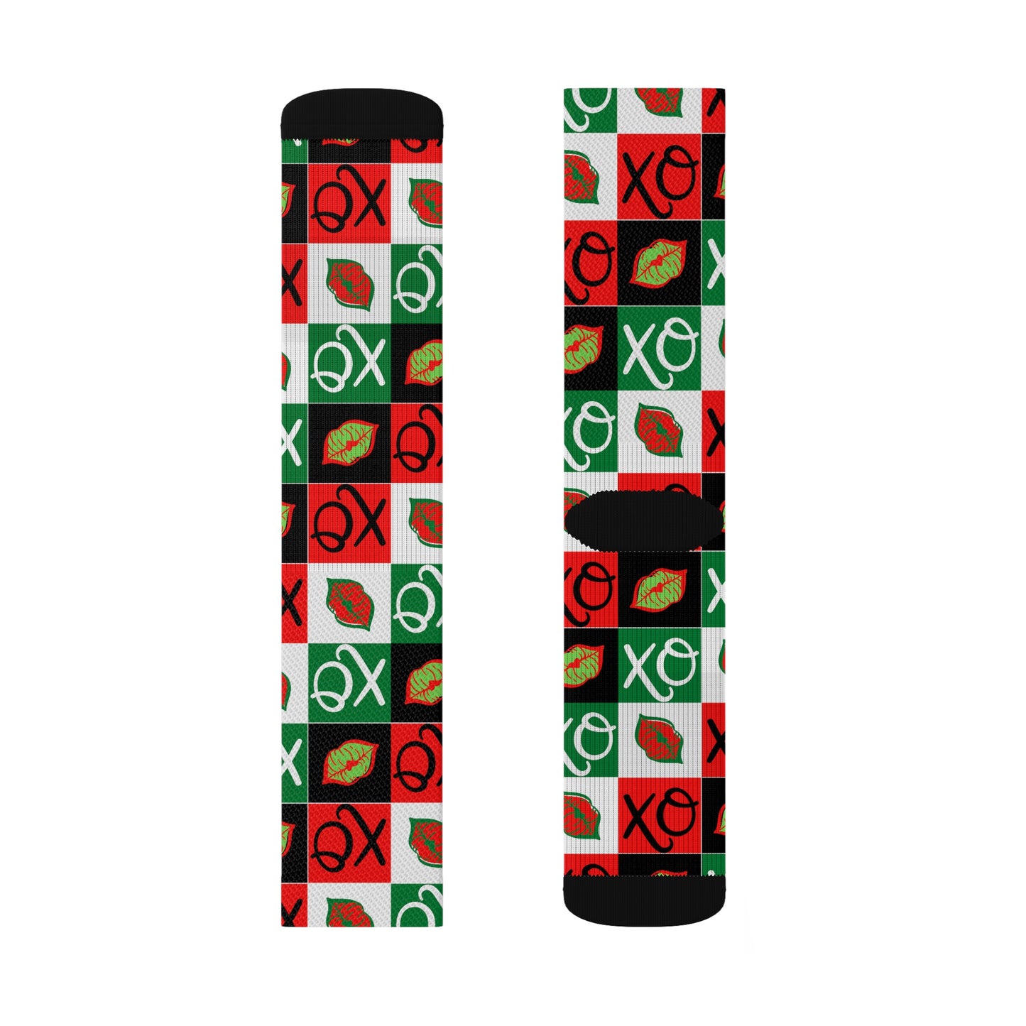 Hugs and Kisses xmas Sublimation Socks