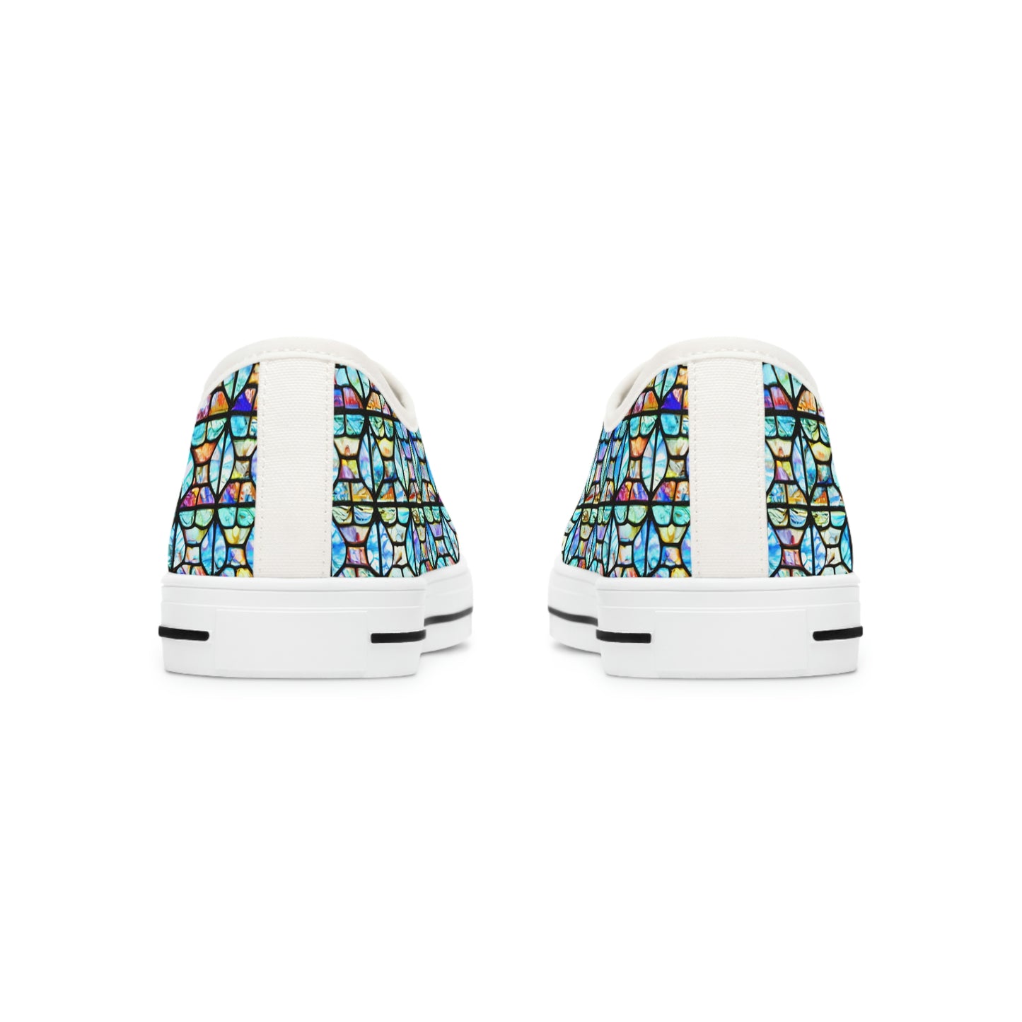 Mosaic Light Blue Women's Low Top Sneakers