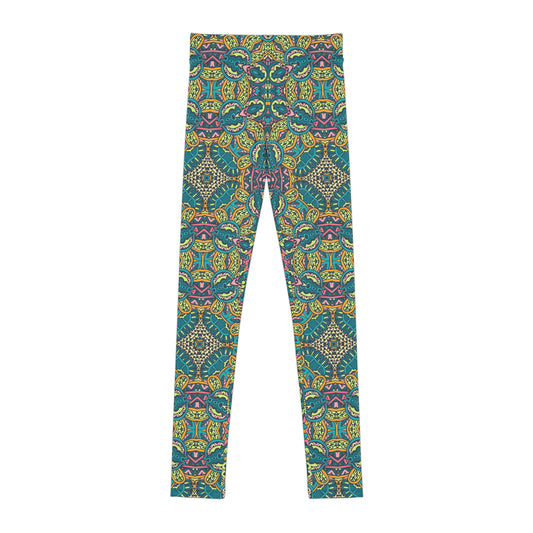 Mandala Green Youth Leggings