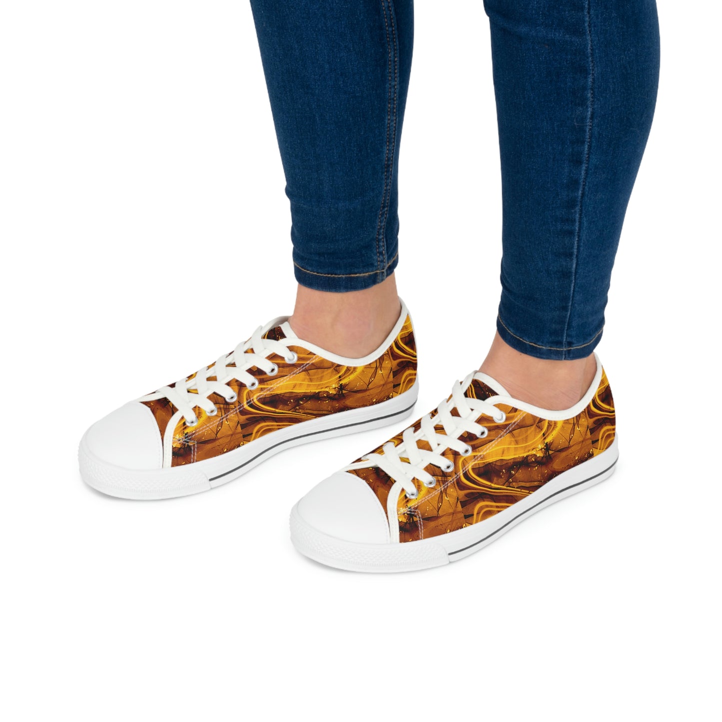 Marble Brown Women's Low Top Sneakers