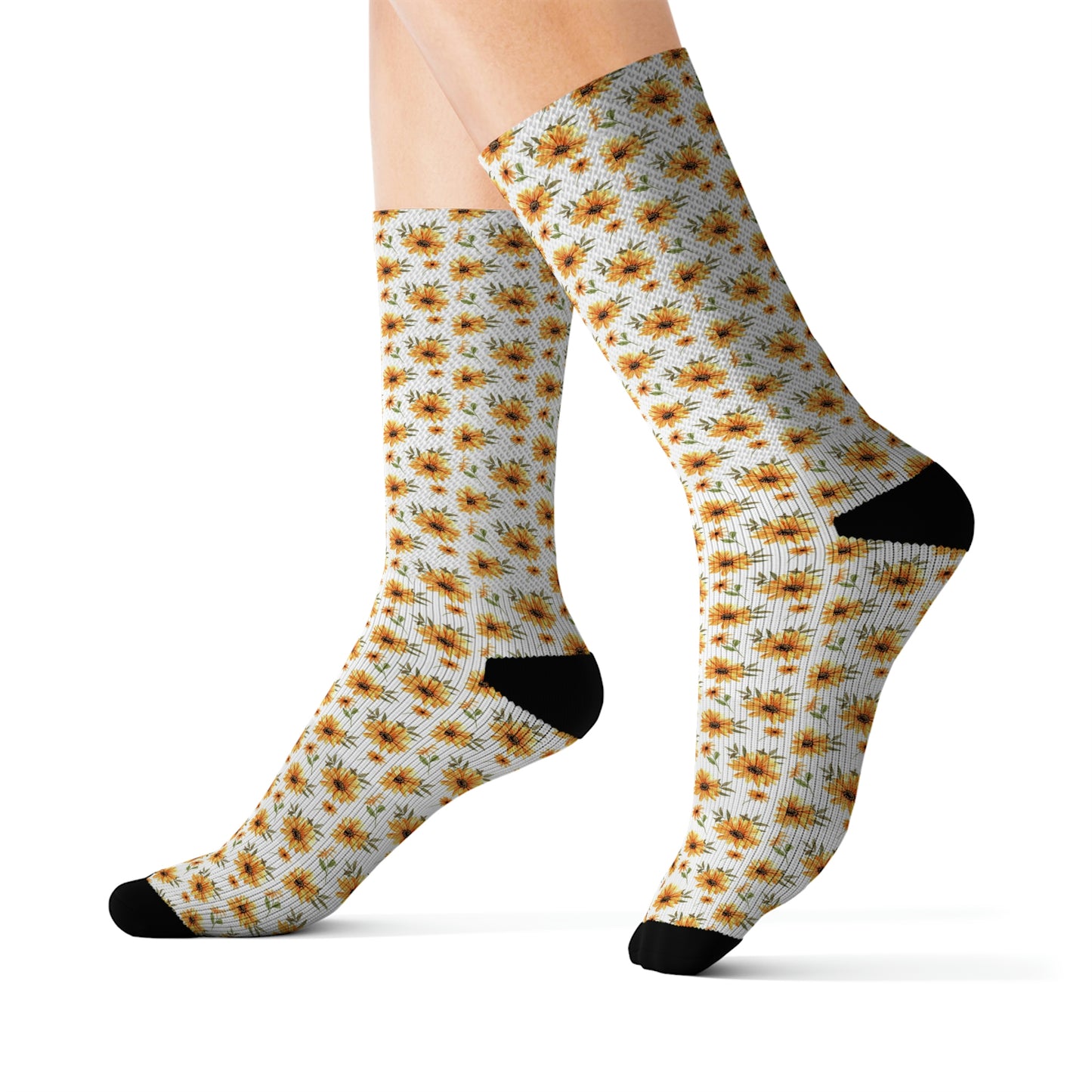 Yellow Daisy Sublimation Socks