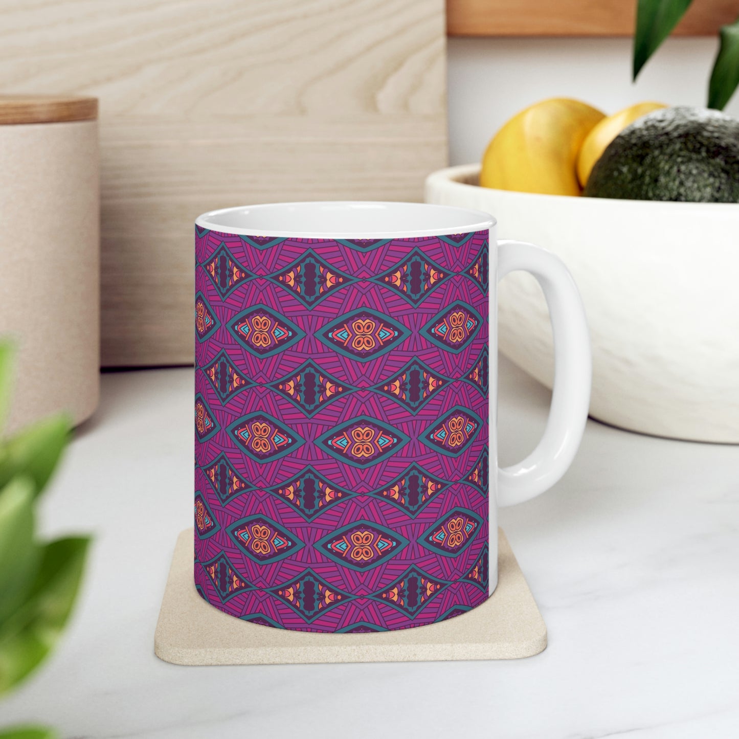 Purple Mandala Ceramic Mug 11oz