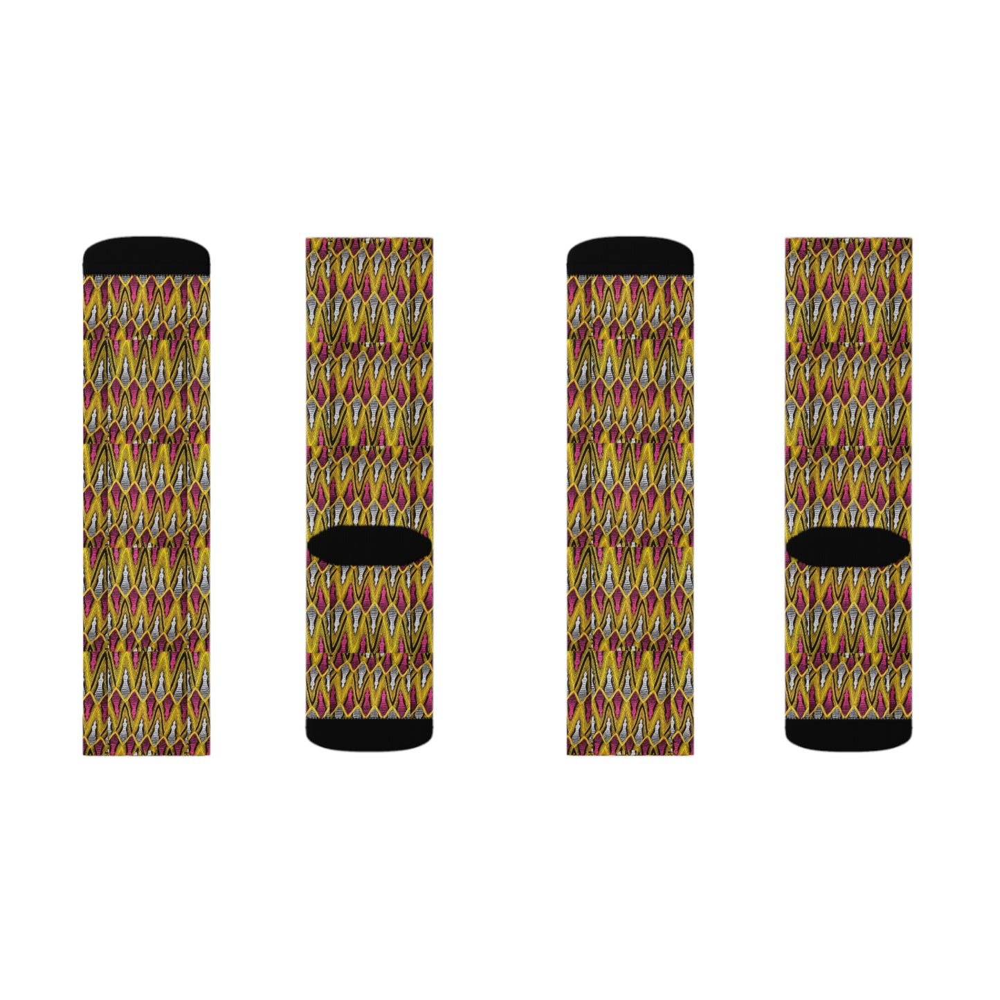 Yellow Pink African Sublimation Socks