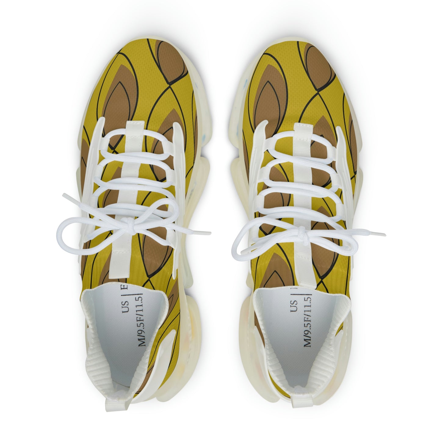 Yellow Brown Men's Mesh Sneakers