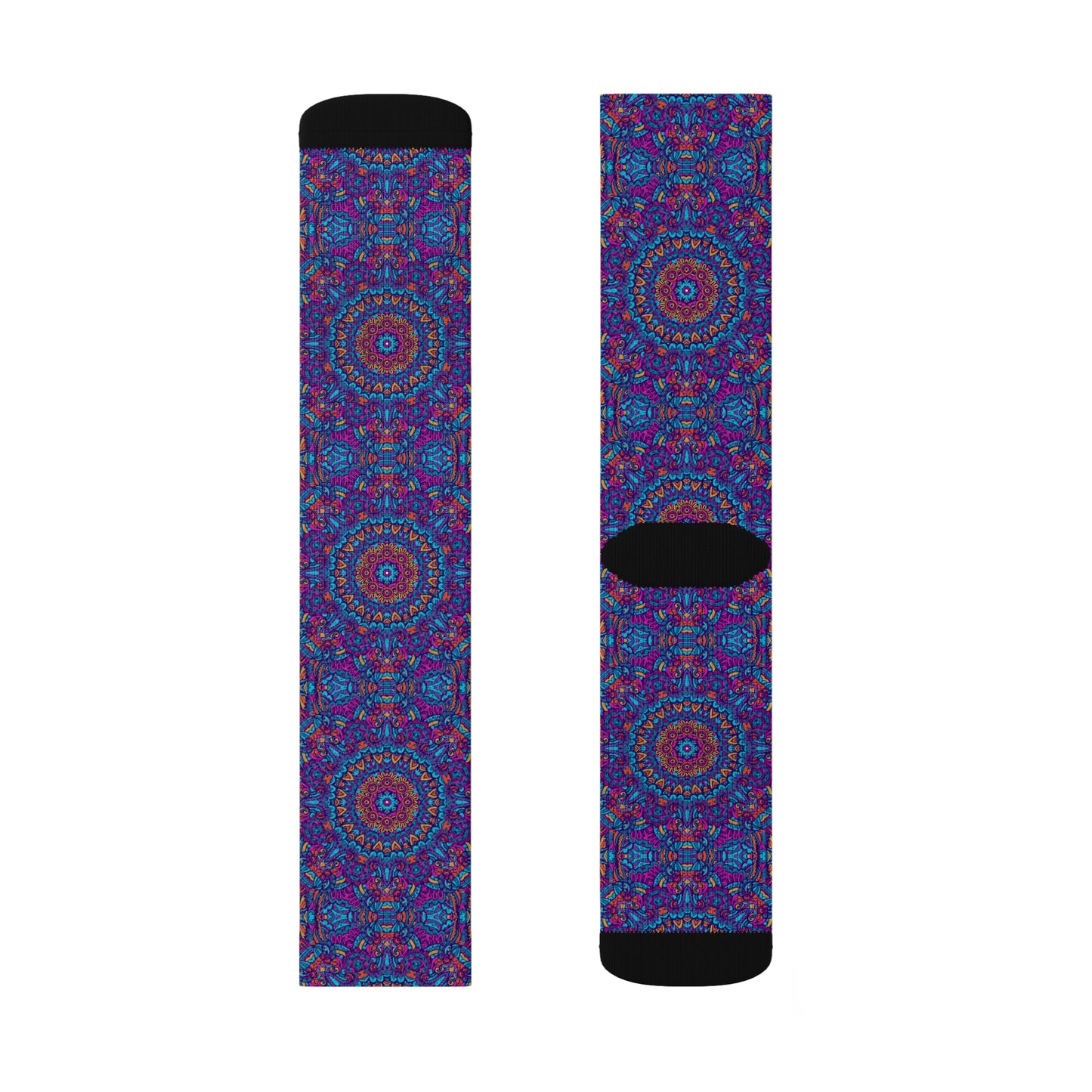 Mandala Blue Sublimation Socks