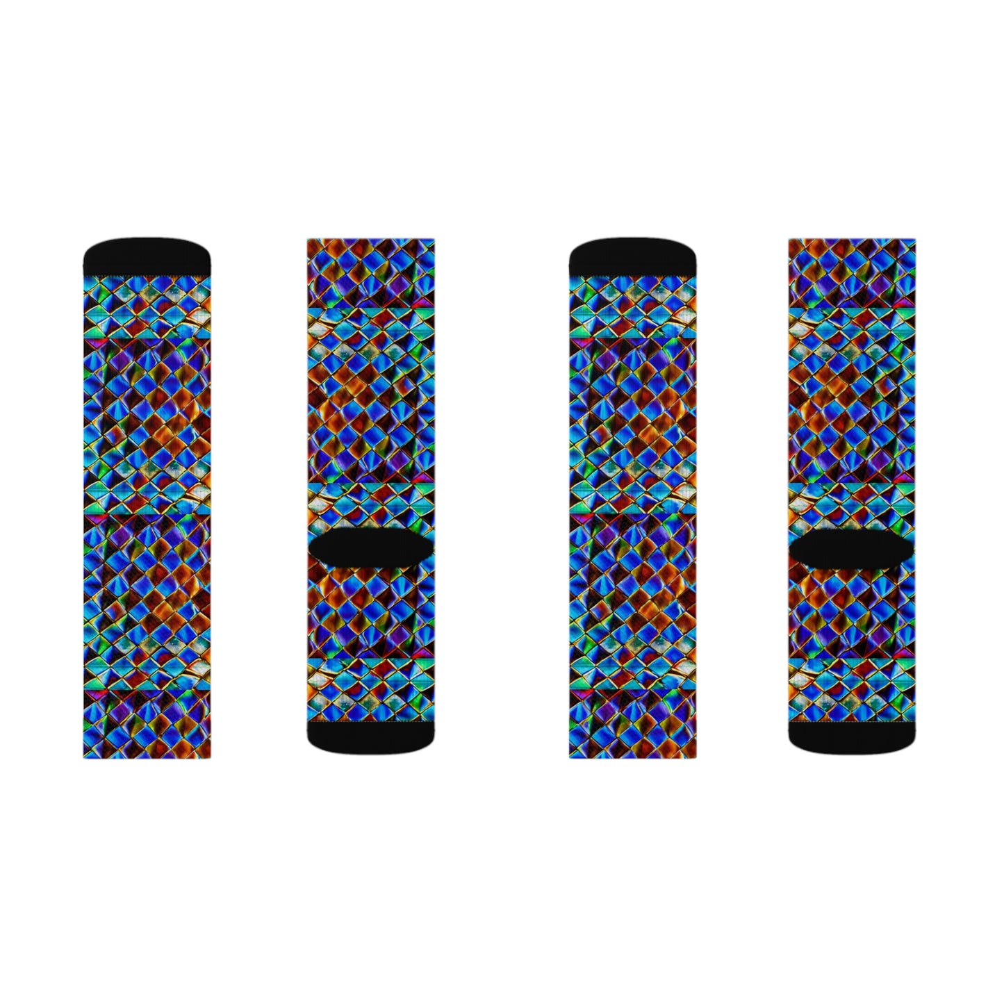 Mosaic Blue Sublimation Socks