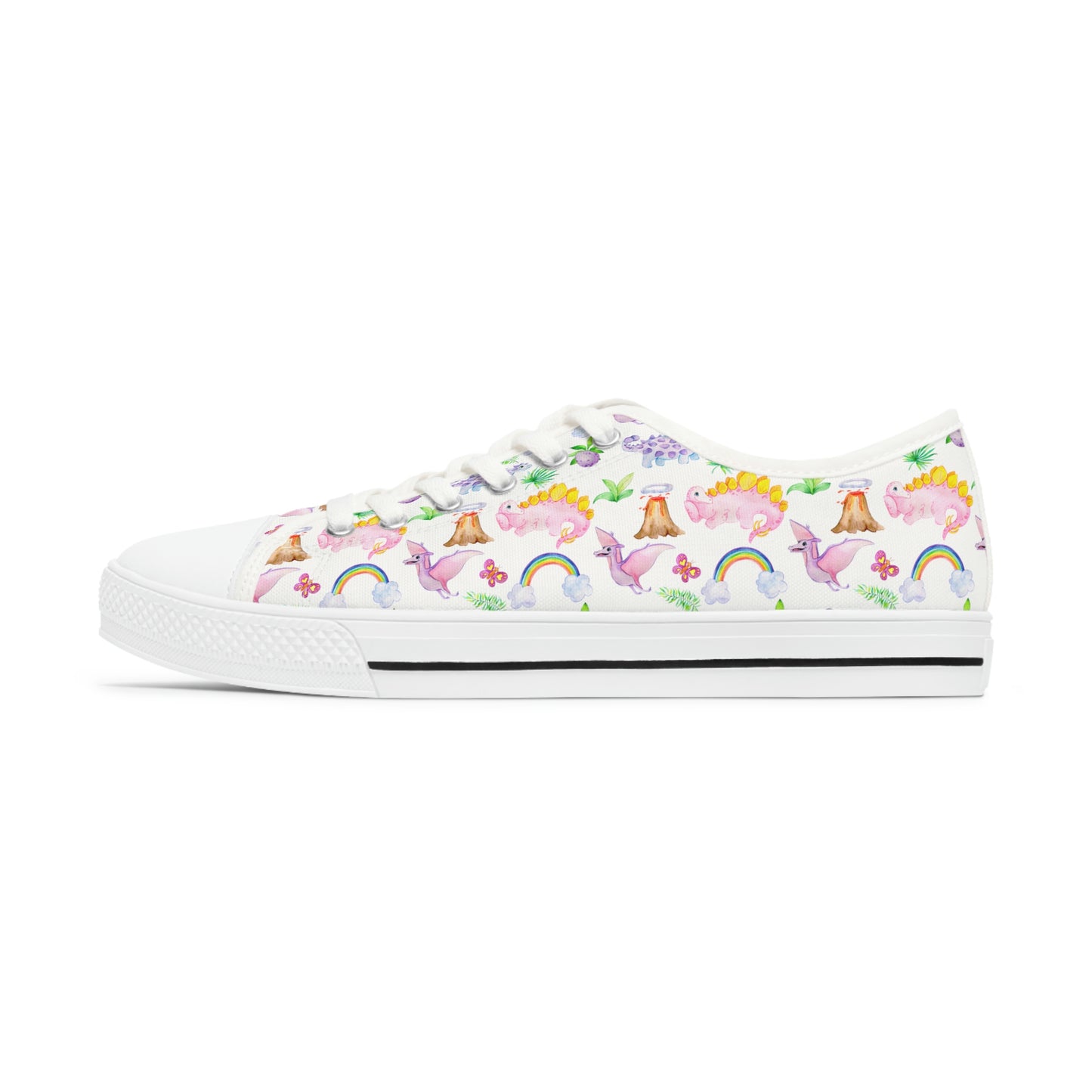 Dinosaur Pink Women's Low Top Sneakers