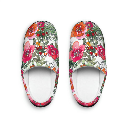 Rose Flower Women's Indoor Slippers