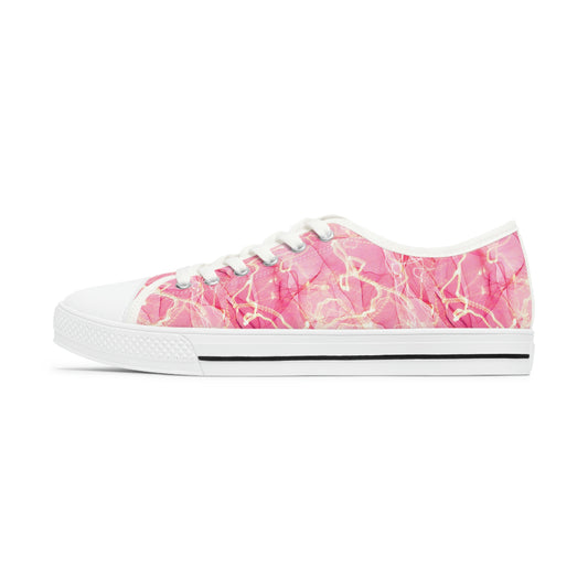 Marble Pink Women's Low Top Sneakers