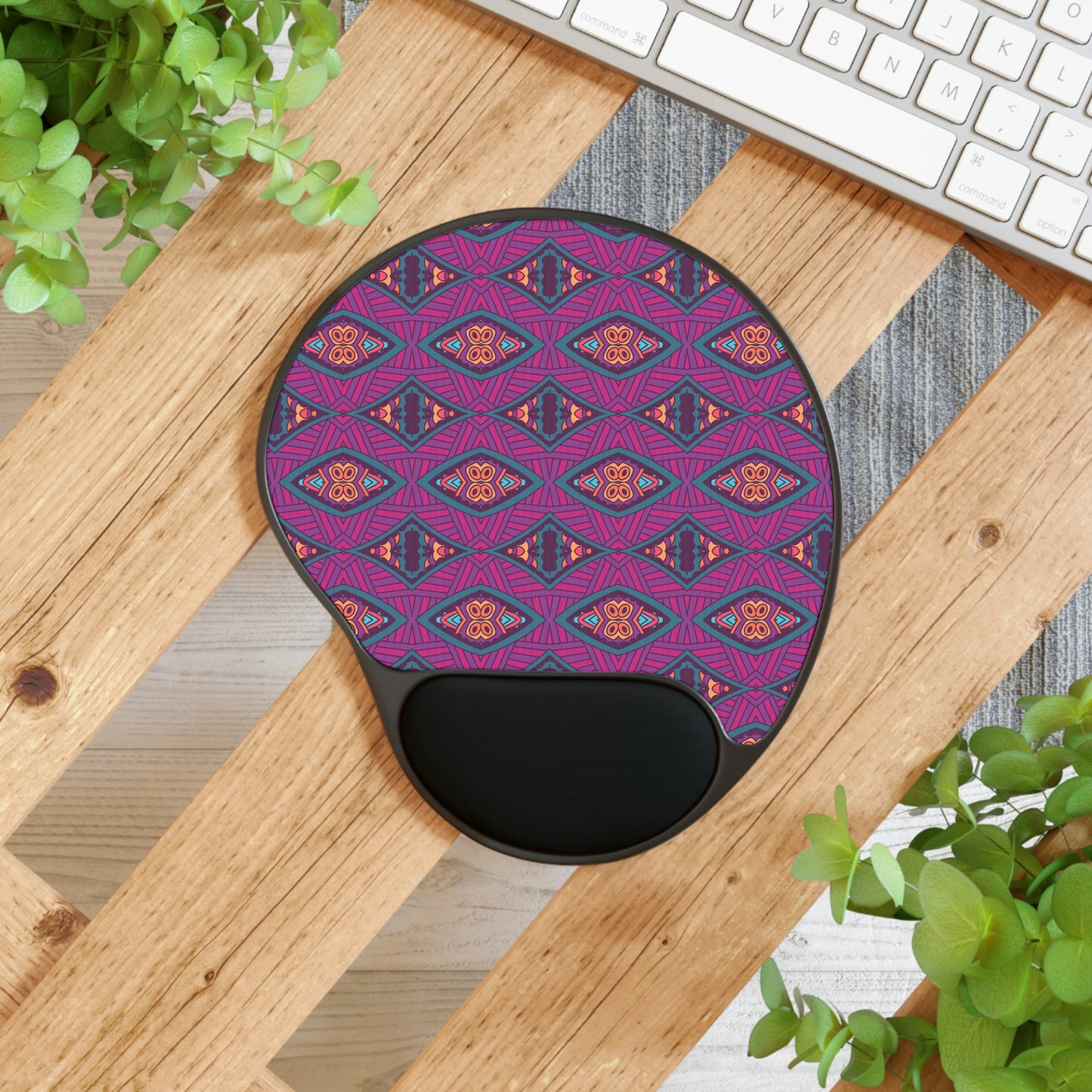 Purple Mandala Mouse Pad With Wrist Rest