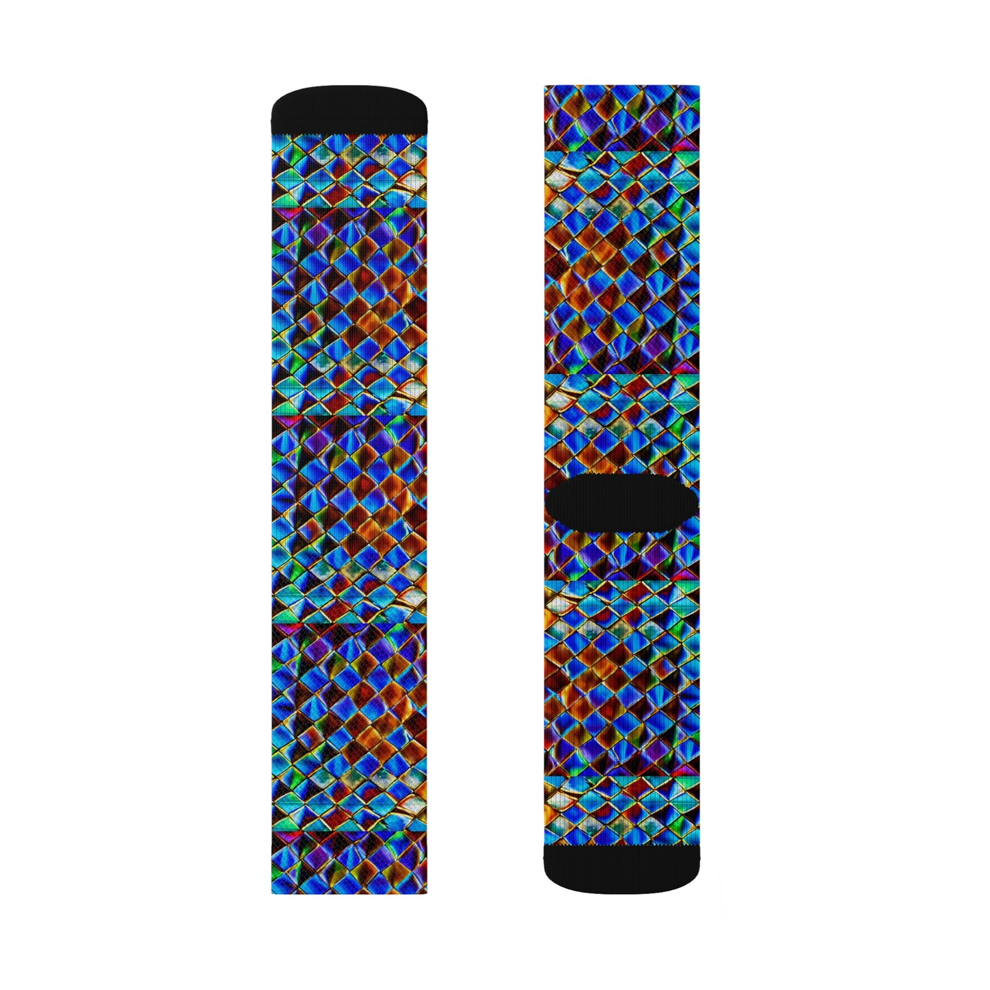 Mosaic Blue Sublimation Socks