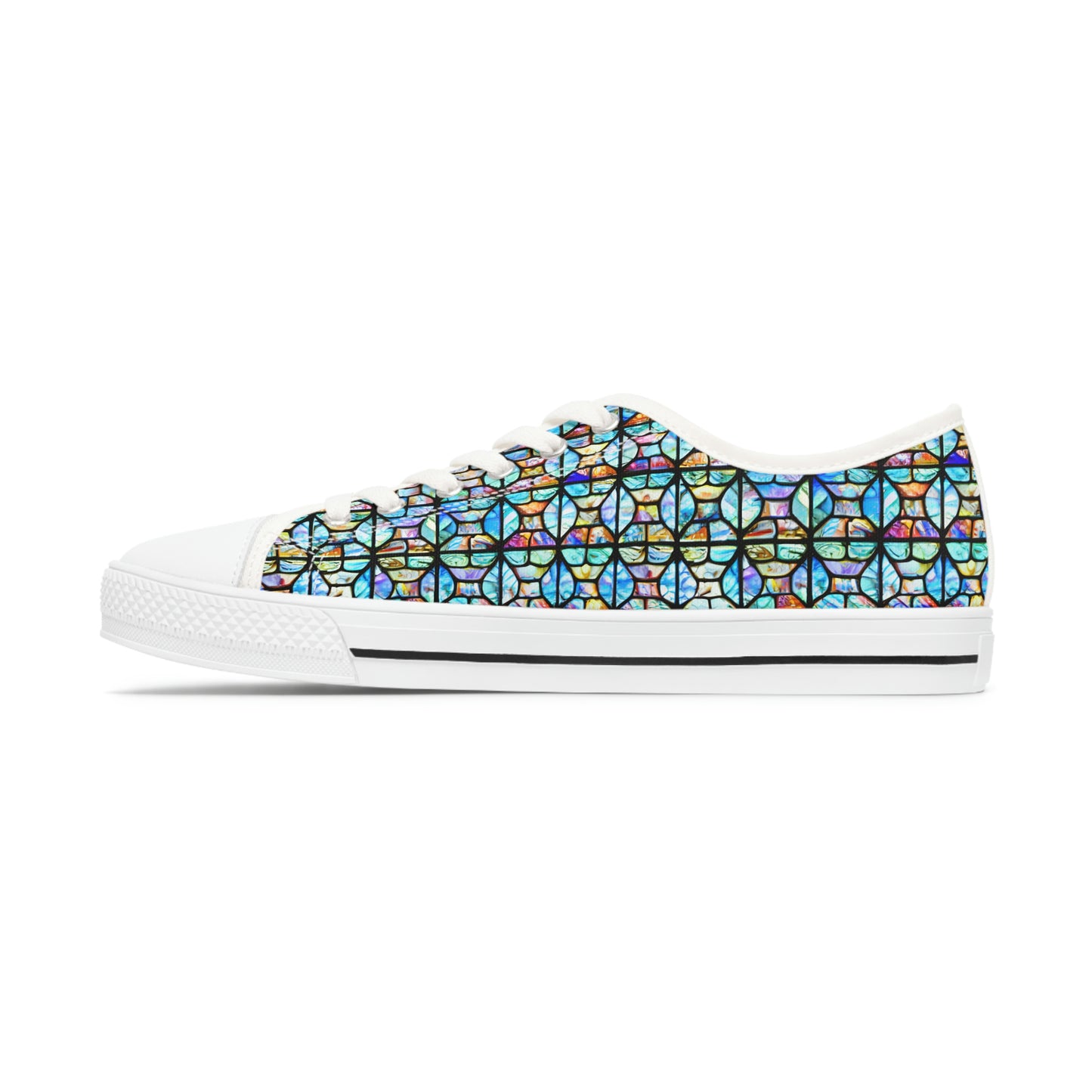 Mosaic Light Blue Women's Low Top Sneakers