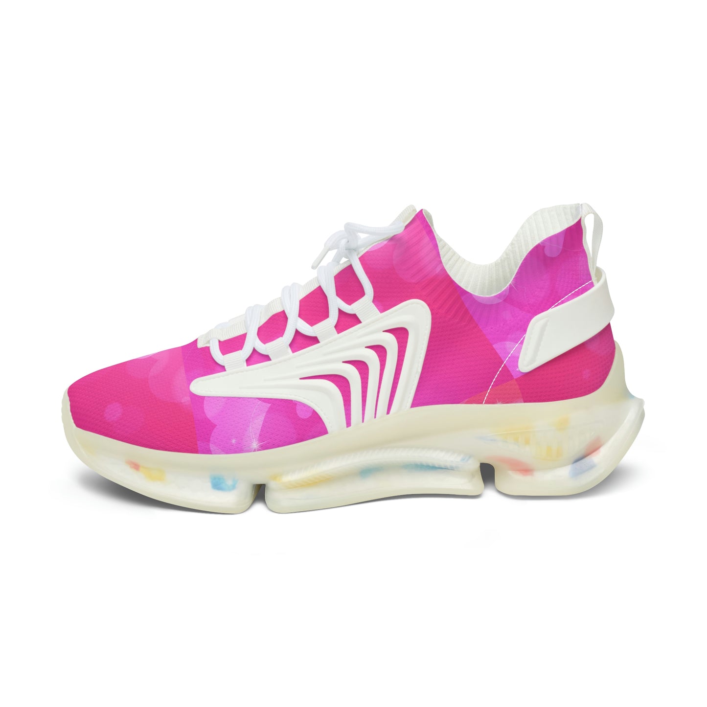 Pink Heart Women's Mesh Sneakers